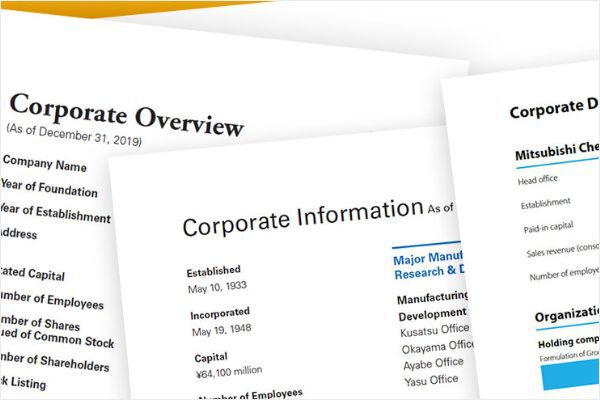 英文会社案内やアニュアルレポートに「会社概要」は必要か？